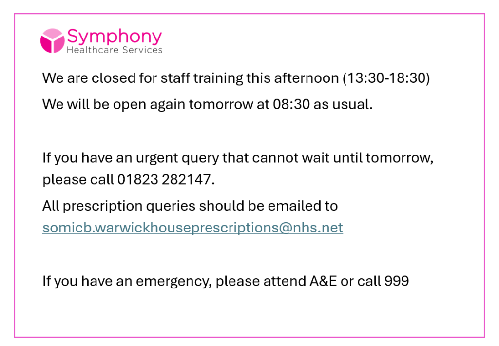 Urgent Messages Archives - Warwick House Medical Practice